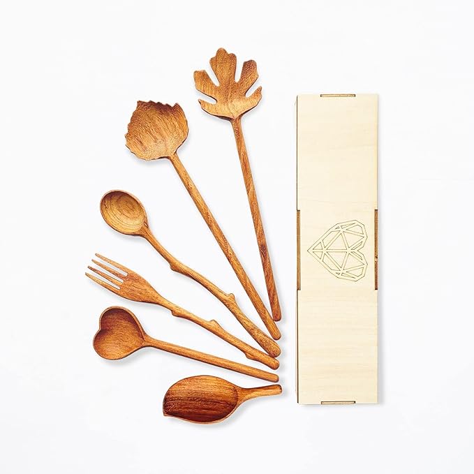 Natural Wooden Spoons and Forks Set