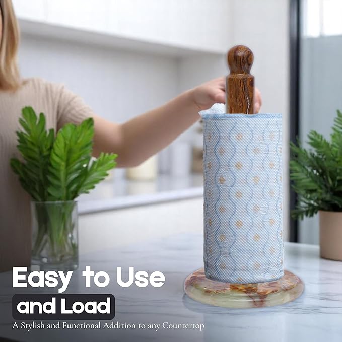 Marble Kitchen Paper Towel Rack Holder Handmade Paper Roll Holder